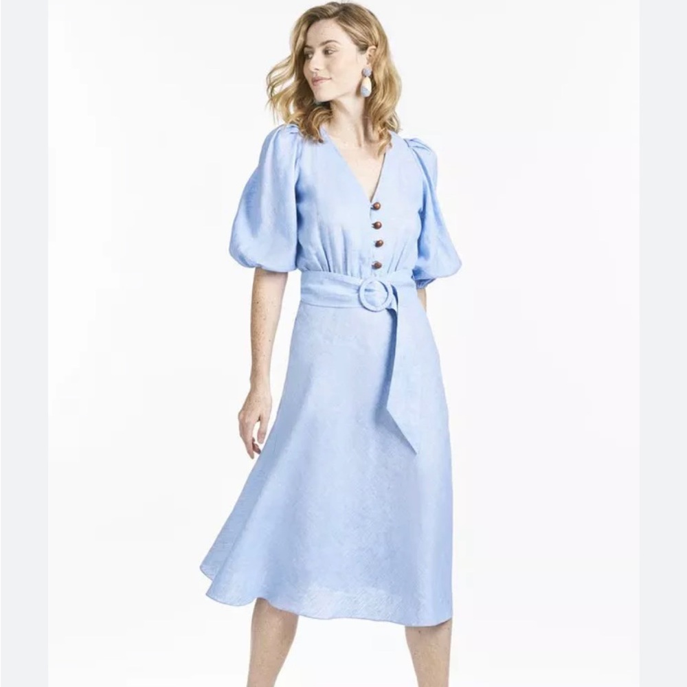 SACHIN + BABI Kelsey Belted Linen Midi Dress